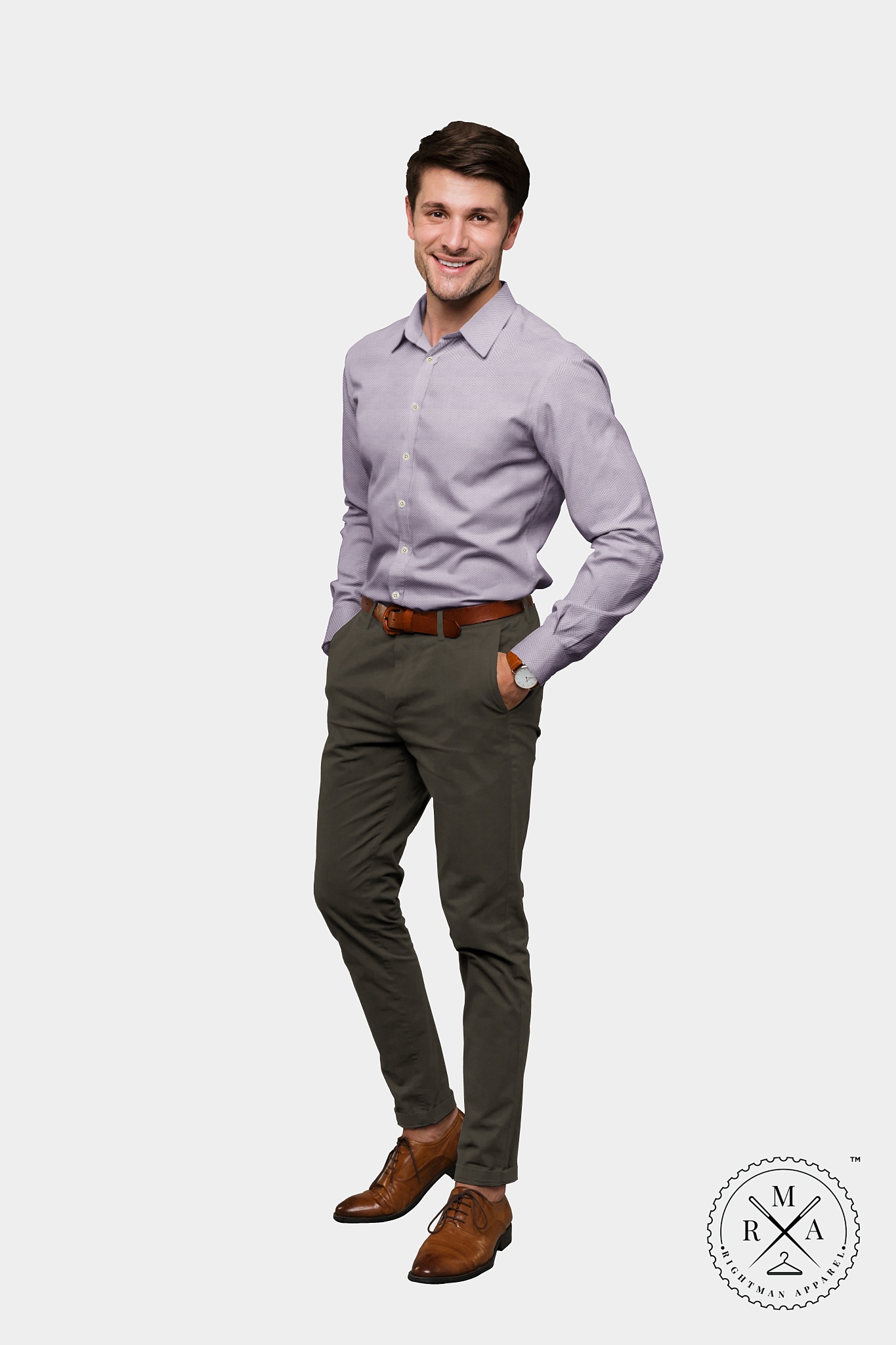 Light Purple Geometric Shirt SH301